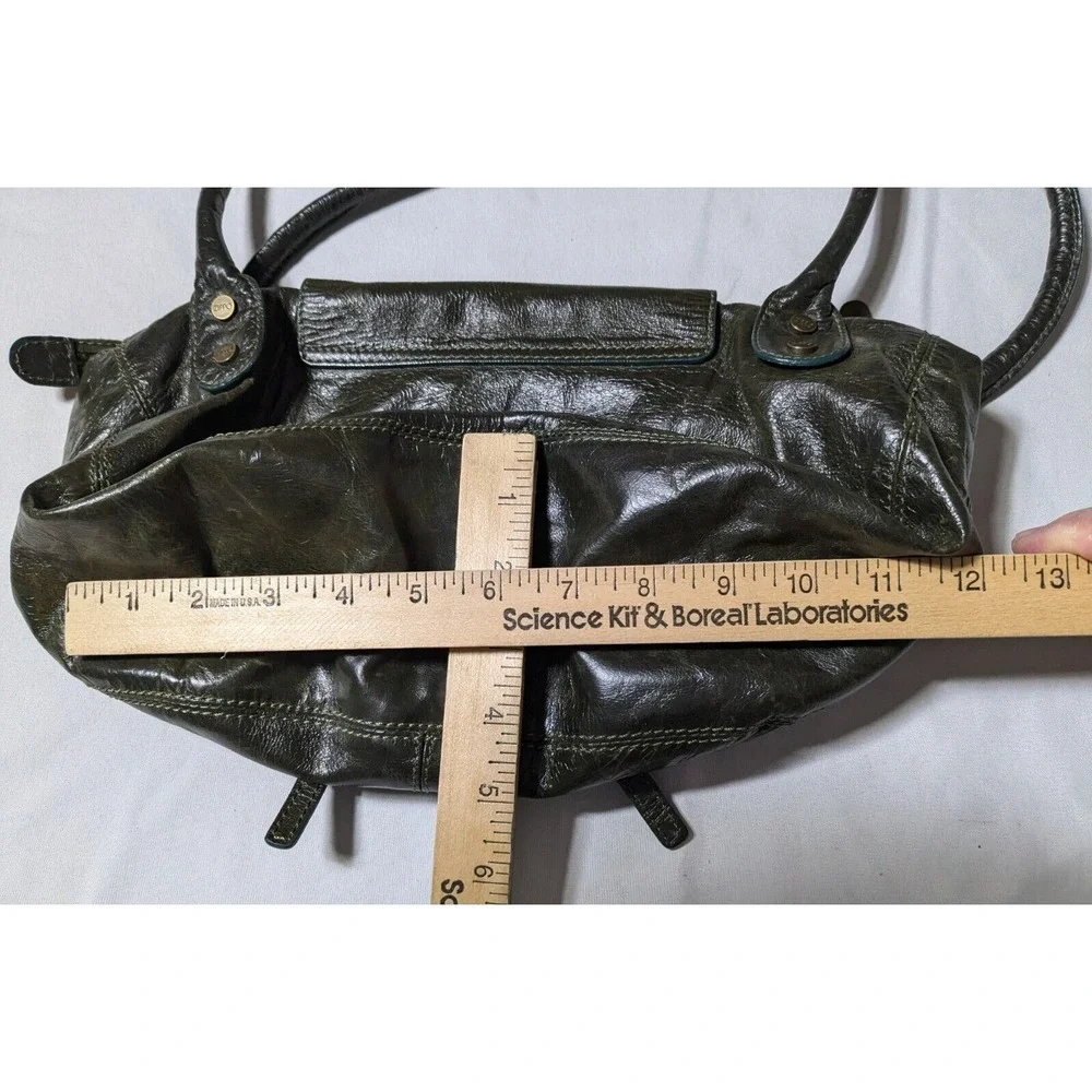 VTG ZIPPO Women Green Leather Shoulder‎ Bag